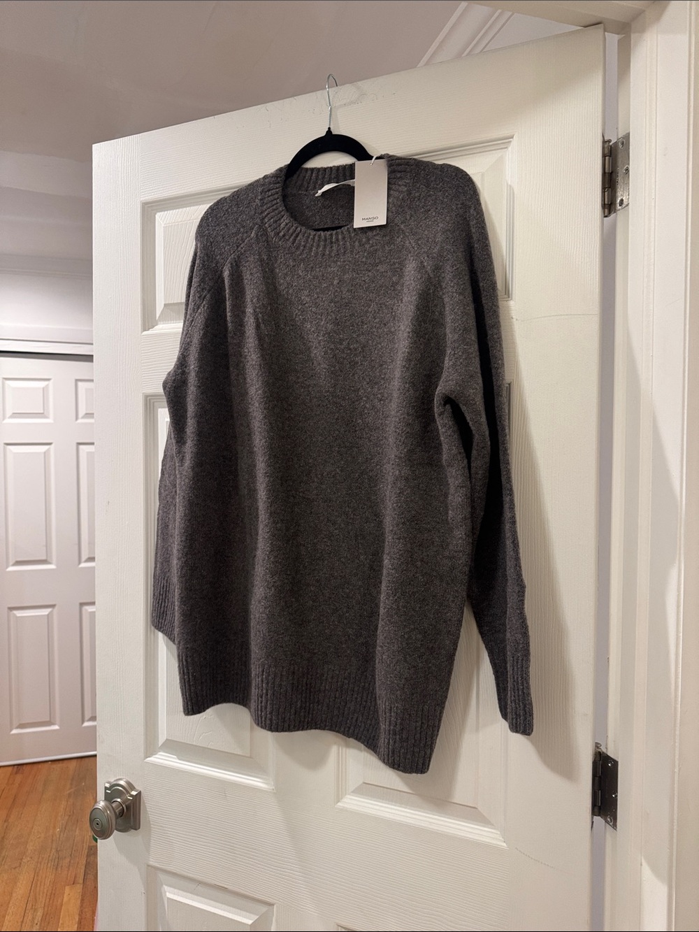 Mango Charcoal Gray Crewneck Sweater